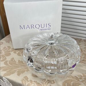 Marquis by Waterford Lead Crystal Pumpkin Candy Dish NIB